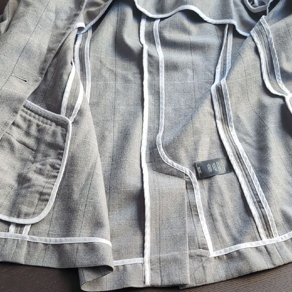 RAG & BONE Grey Andre checked 💯 wool blazer S - Picture 3 of 16